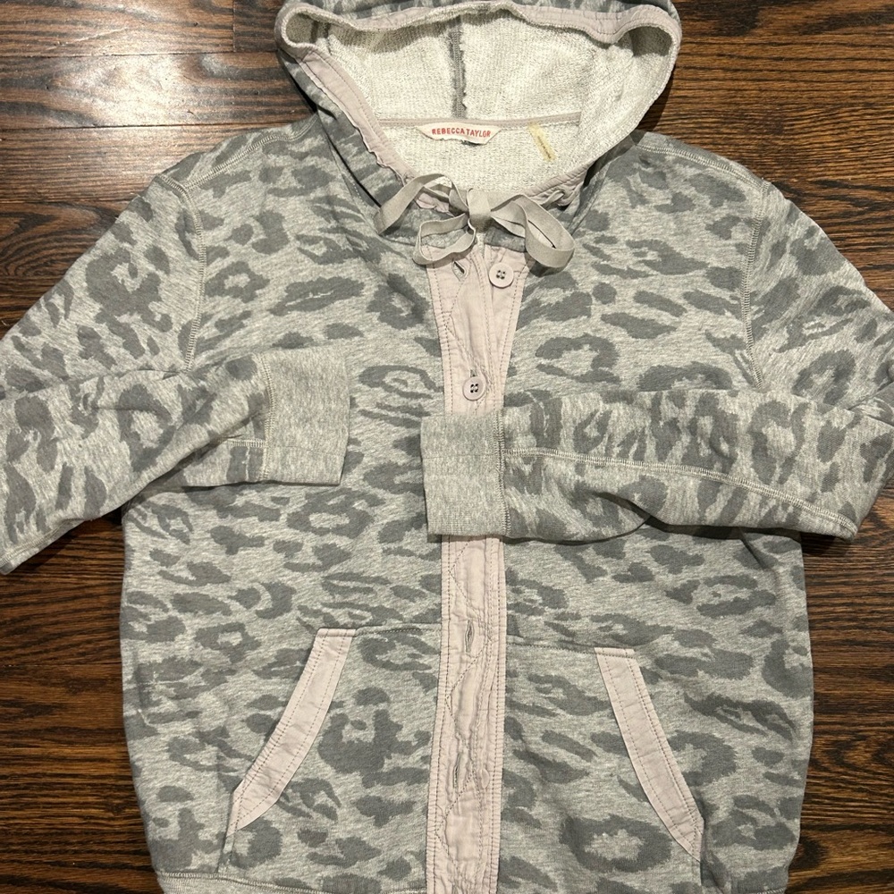 Rebecca Taylor Woman’s Gray Animal Print Hoodie